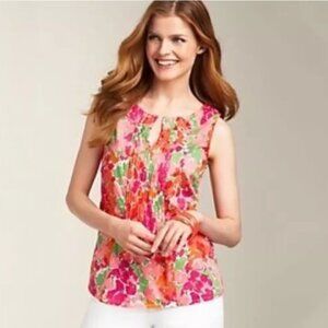Talbots Floral Pleated Tank